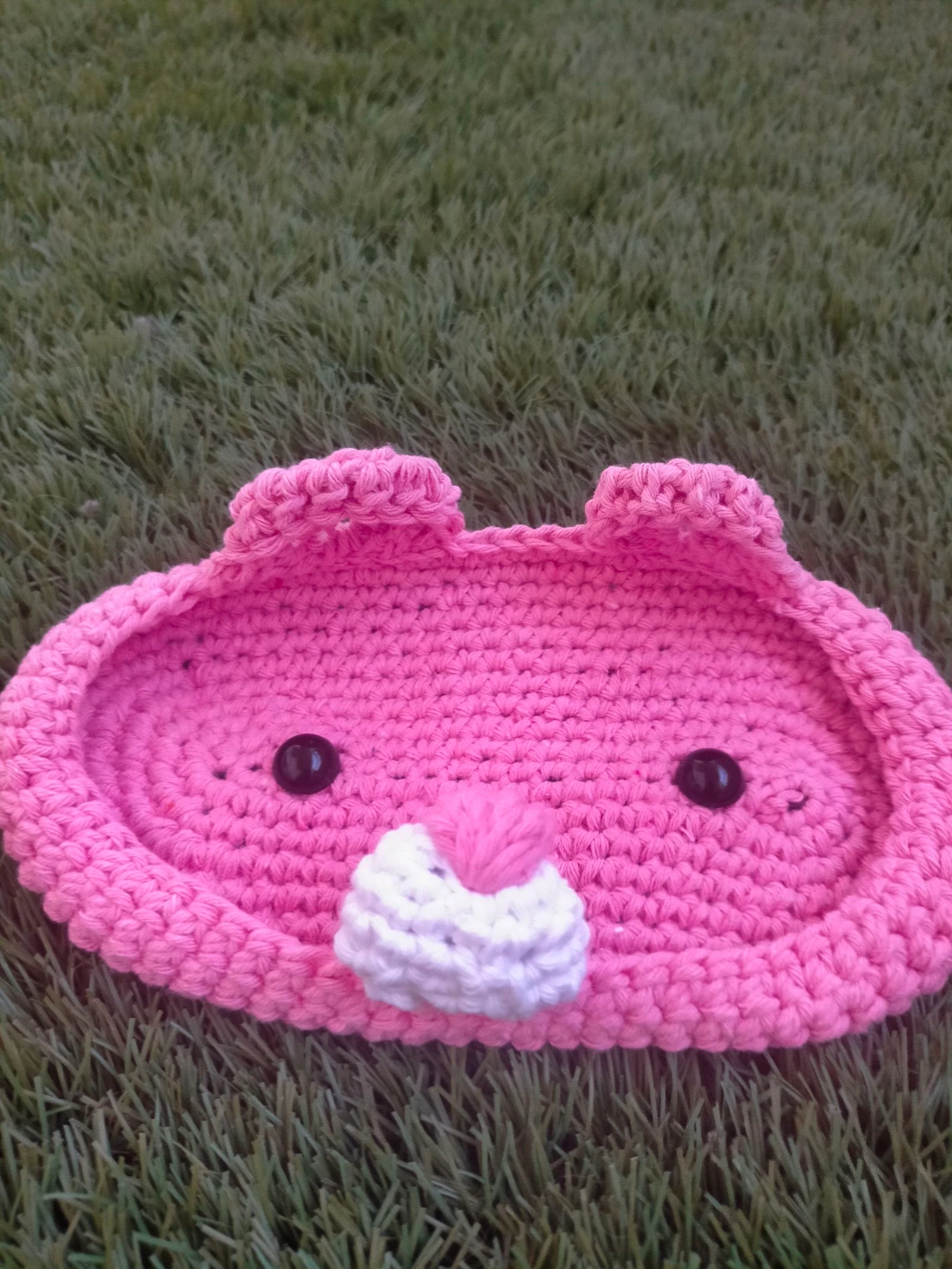 Étui à lunettes en crochet fait à la main en forme d'ours rose mignon – photo 3
